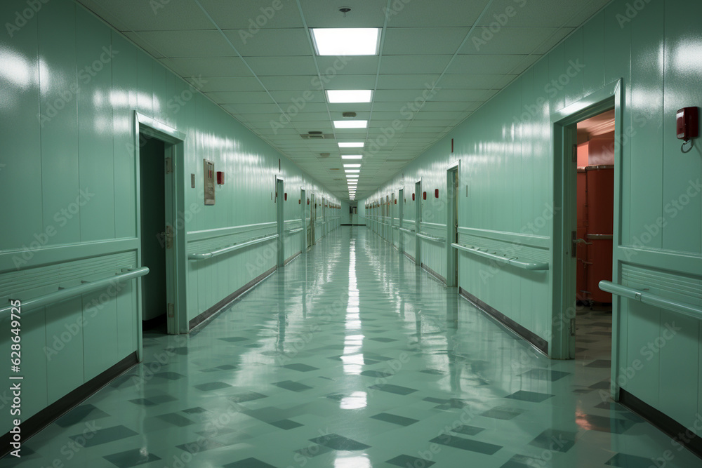 empty corridor in hospital