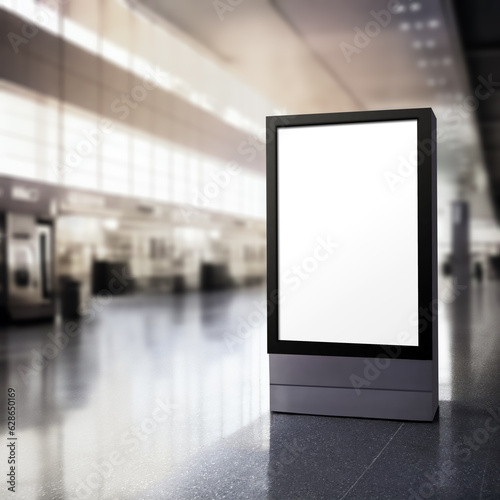 Billboard advertising mockup, airport background