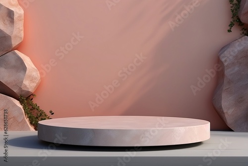 Cosmetic background for product presentation, fashion product interior