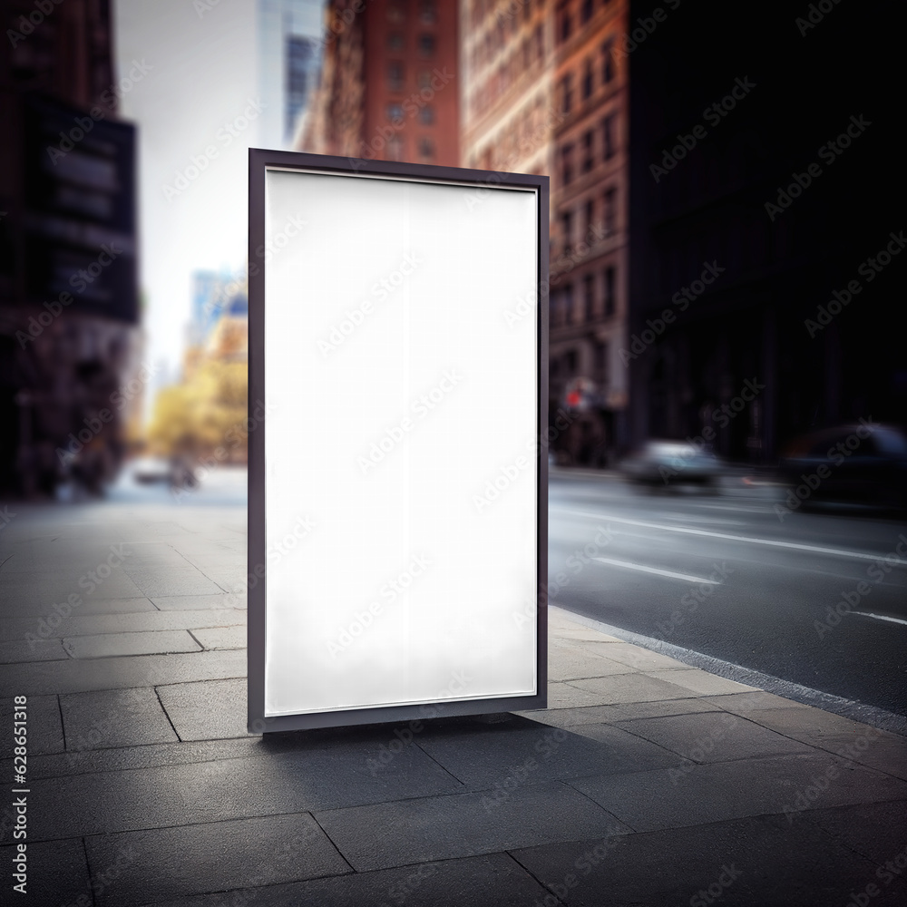 Billboard advertising mockup, street day background