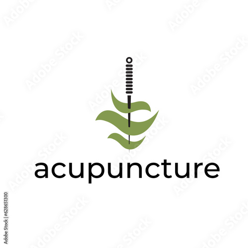 Logo on the theme of acupuncture.Vector illustration