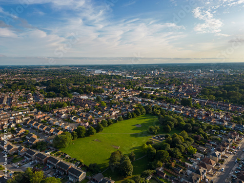 Slika na platnu An aerial view of Brunswick Park in Ipswich, Suffolk, UK