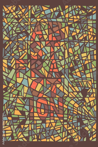 Absfraction  earth tones  abstract shards from stained glass