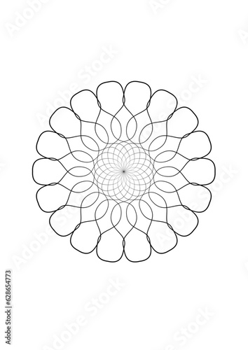 Rosette in form einer sternförmigen blüte mit einer vielzahl sich teilweise überlappenden blütenblättern
