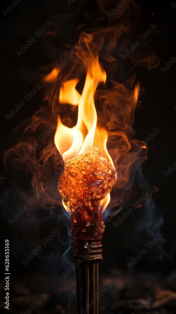 fire in the fireplace