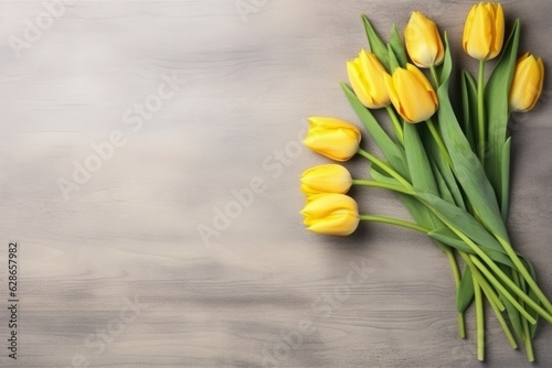 Special occasion flower bouquet on wooden background.