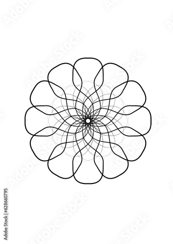 Rosette in form einer sternförmigen blüte mit einer vielzahl sich teilweise überlappenden blütenblättern