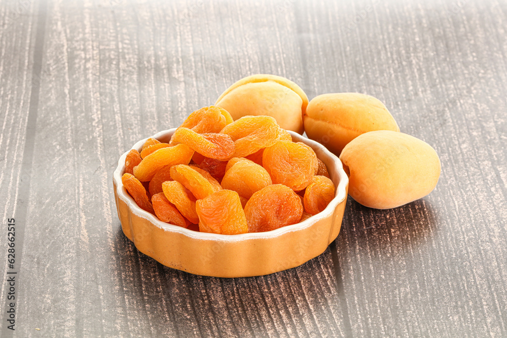Dried apricot heap in the bowl Dried apricot heap in the bowl