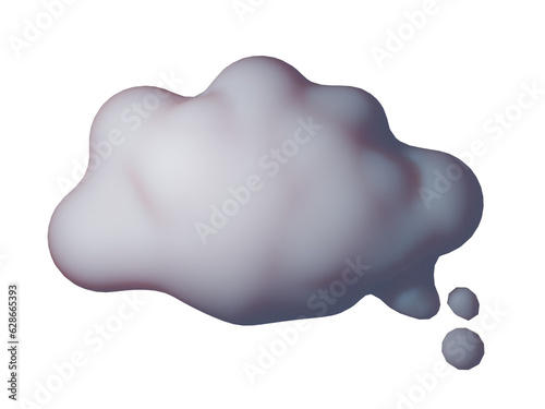 3D Cloud White Chat Bubble