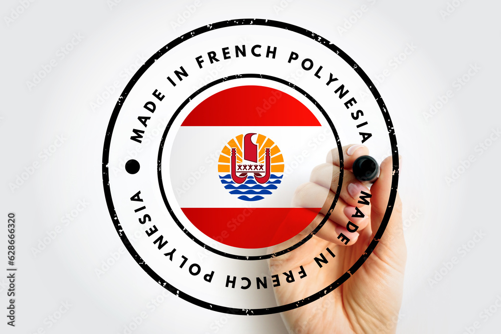 Made in French Polynesia text emblem stamp, concept background Made in French Polynesia text emblem stamp, concept background