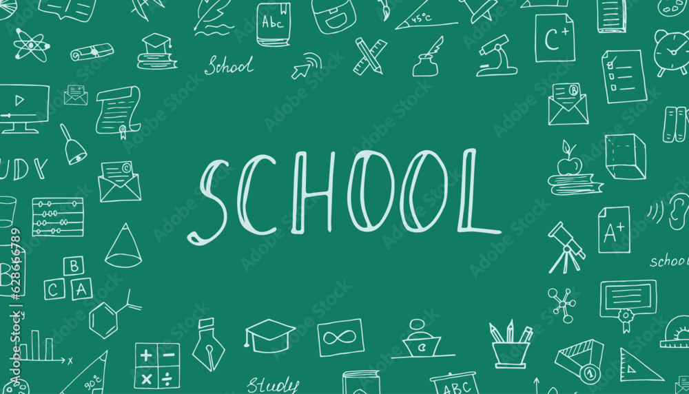school. postcard. school blackboard. doodle. icons. back to school. september. 1st grade. schoolgirl. children. to study. teacher. postcard. banner. vector illustration. color background. flat style. school. postcard. school blackboard. doodle. icons. back to school. september. 1st grade. schoolgirl. children. to study. teacher. postcard. banner. vector illustration. color background. flat style.