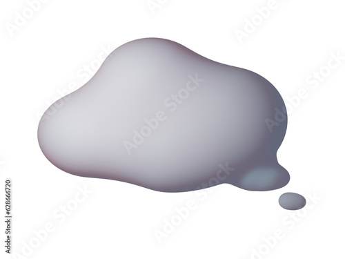 3D White Bubble Chat in Cloud Shape