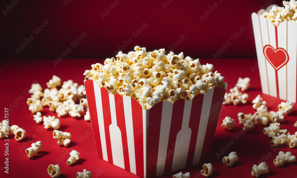 Popcorn in a bucket in cinema