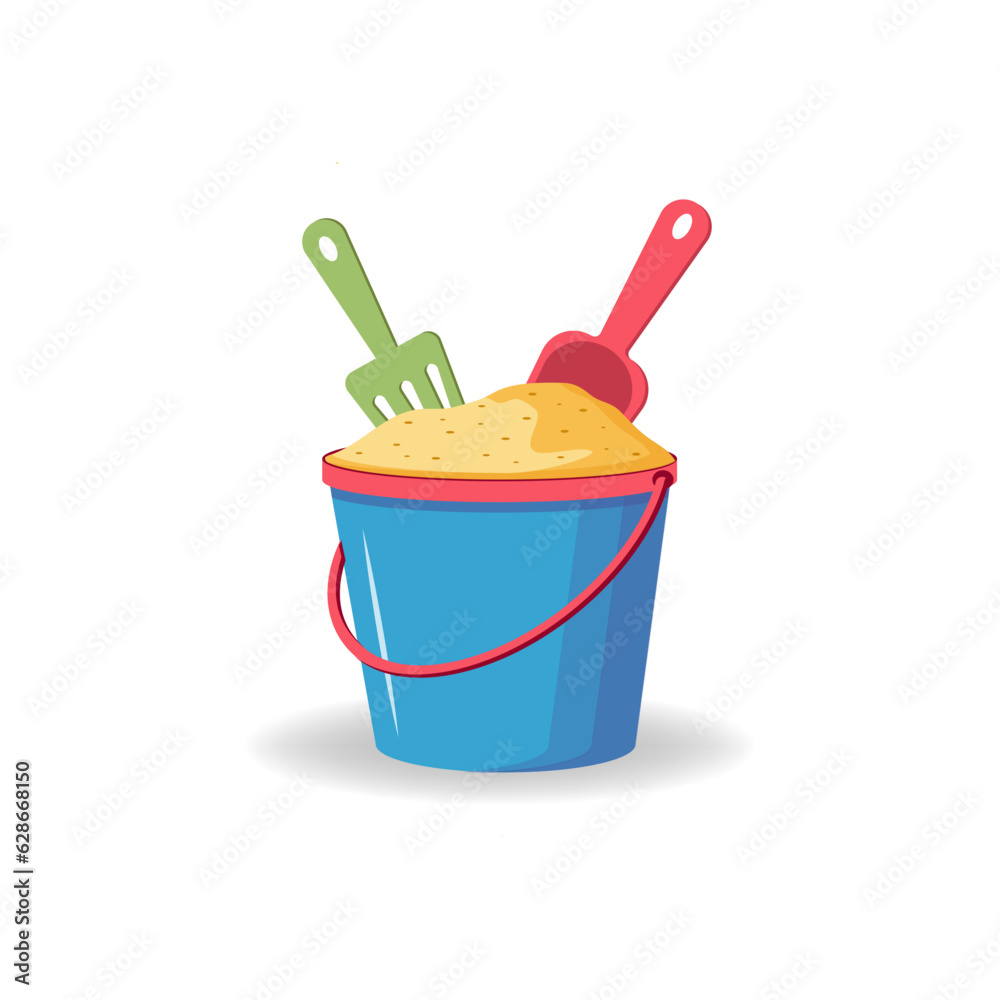 A sand bucket on white background illustration
