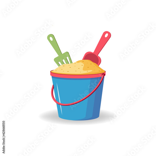 Obraz na płótnie A sand bucket on white background illustration w salonie