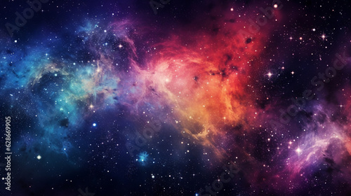 sparkling colorful galaxy space background  made with Generative AI