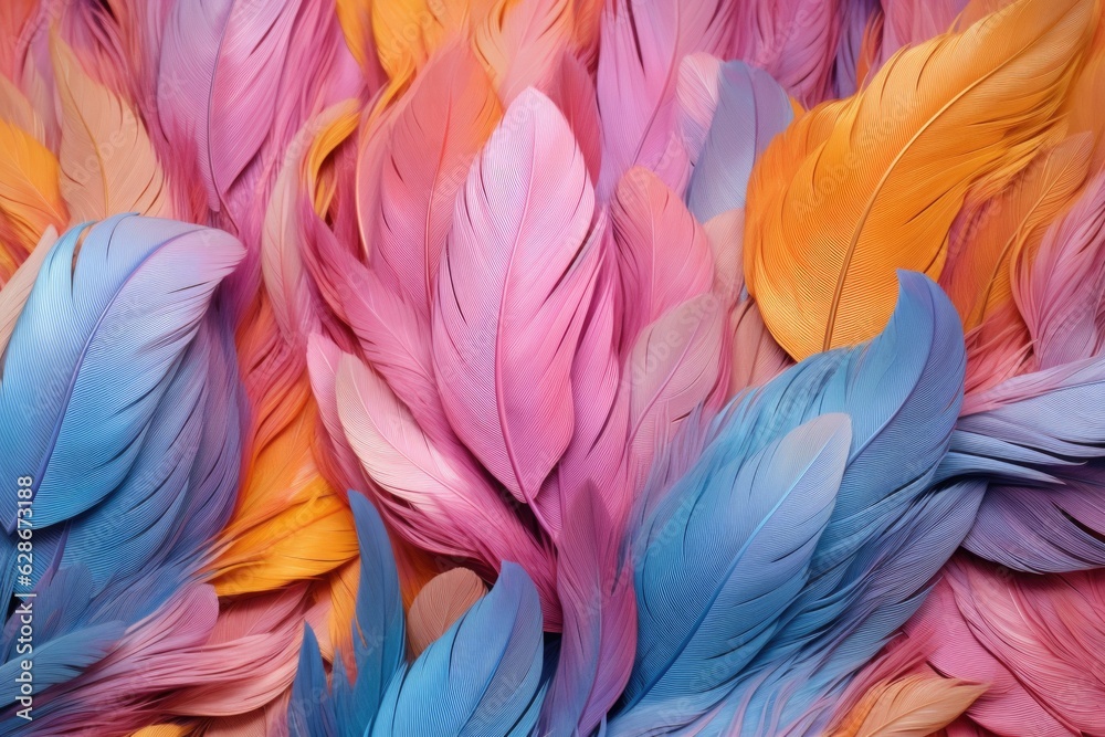Colorful, 3d feathers. Colorful, 3d feathers.