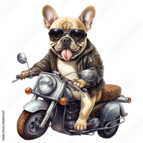 French Bulldog Motorcycle © Vodkaz