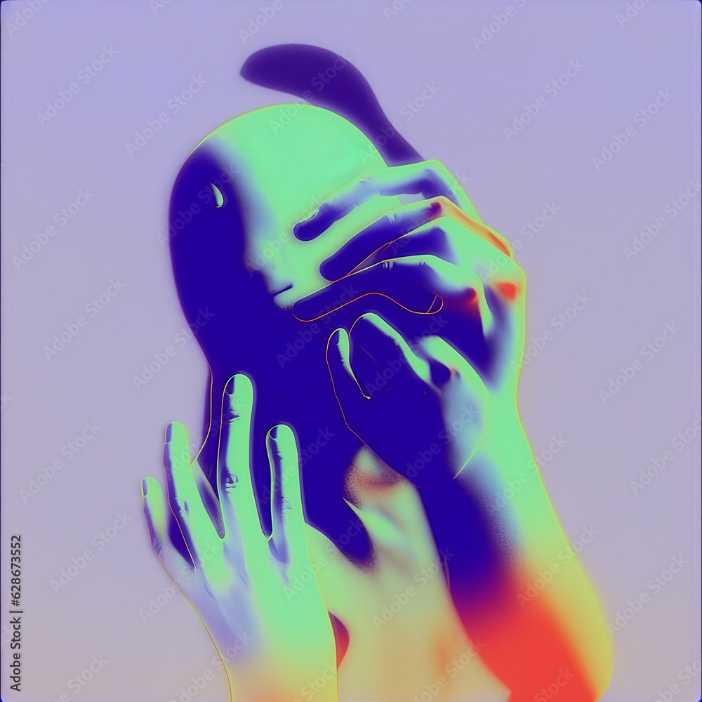 Abstract, modern gradient art composition, abstract, concept. Generative AI. Abstract, modern gradient art composition, abstract, concept. Generative AI.