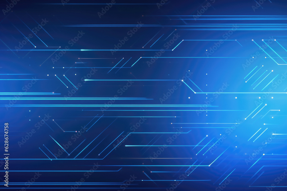 Blue tech circuit board lines background. Generative ai Blue tech circuit board lines background. Generative ai