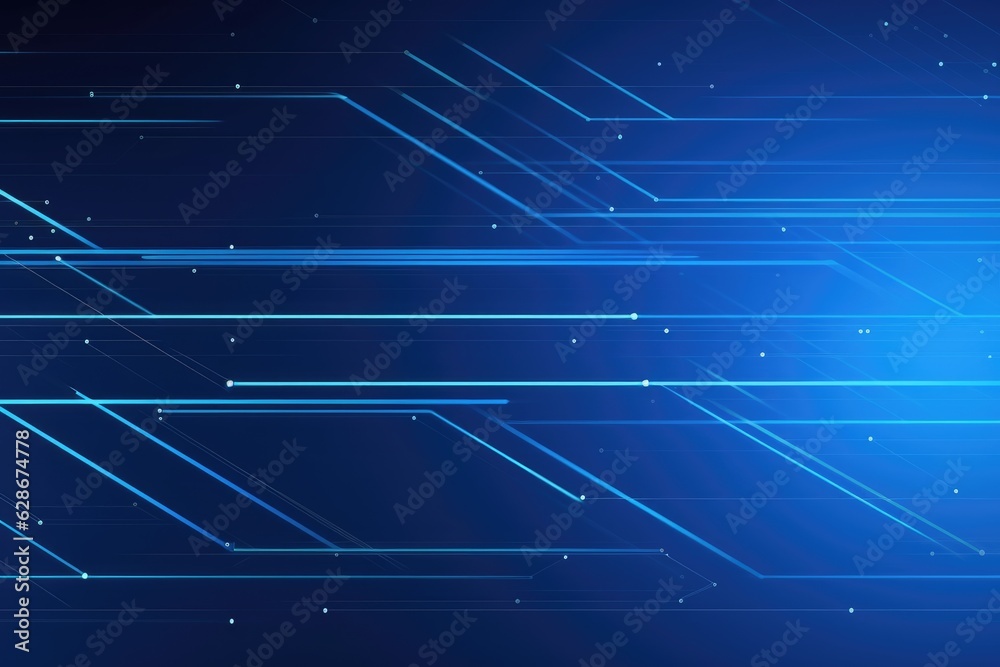 Blue tech circuit board lines background. Generative ai Blue tech circuit board lines background. Generative ai