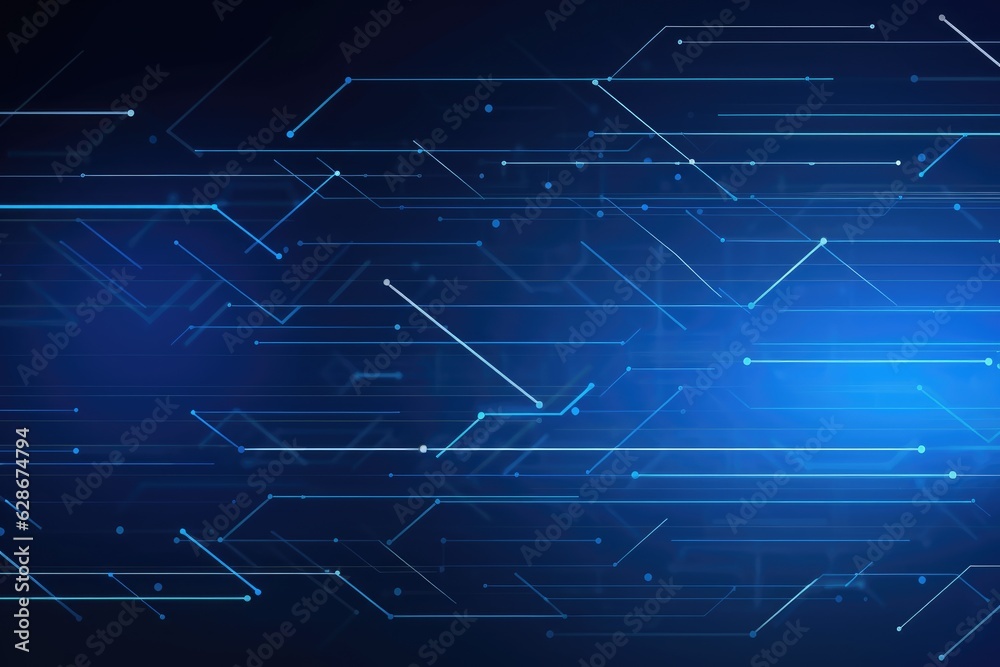 Blue tech circuit board lines background. Generative ai Blue tech circuit board lines background. Generative ai