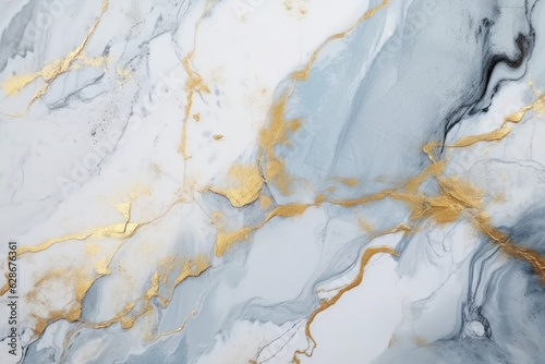 White and gold marble texture background. © Achira22