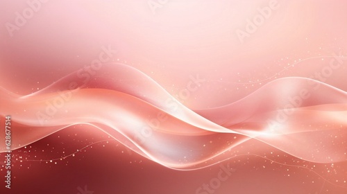 Generative AI : Rose Gold and Blush Pink Side Curve Lines Dotted Award Background. Traditional Style Sparkle Glowing Effect. Wedding Jubilee Night Decorative Invitation. Luxury Entertainment Hollywood