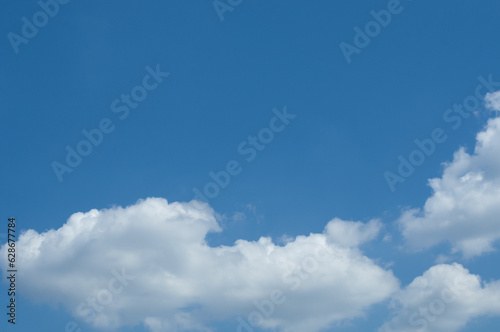 Blue sky with clouds. Tranquil natural scenery