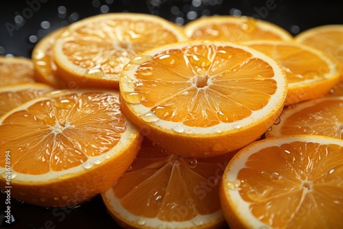 Fresh oranges sliced