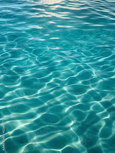 Generative AI : Beautiful background image of crystal clear ocean water near the coastline Slight waves Excellent water texture Play of color shape and light Clean environment