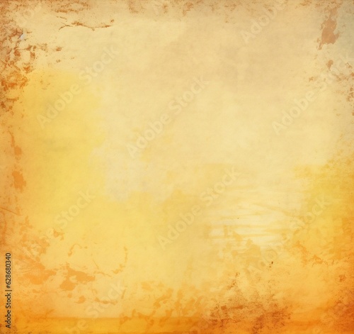 Generative AI   Background grunge paper texture yellow Paint stains yellow watercolor background Texture vintage yellow paper