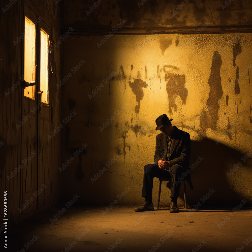 Moody Photo: Person Alone in a Dark Corner
