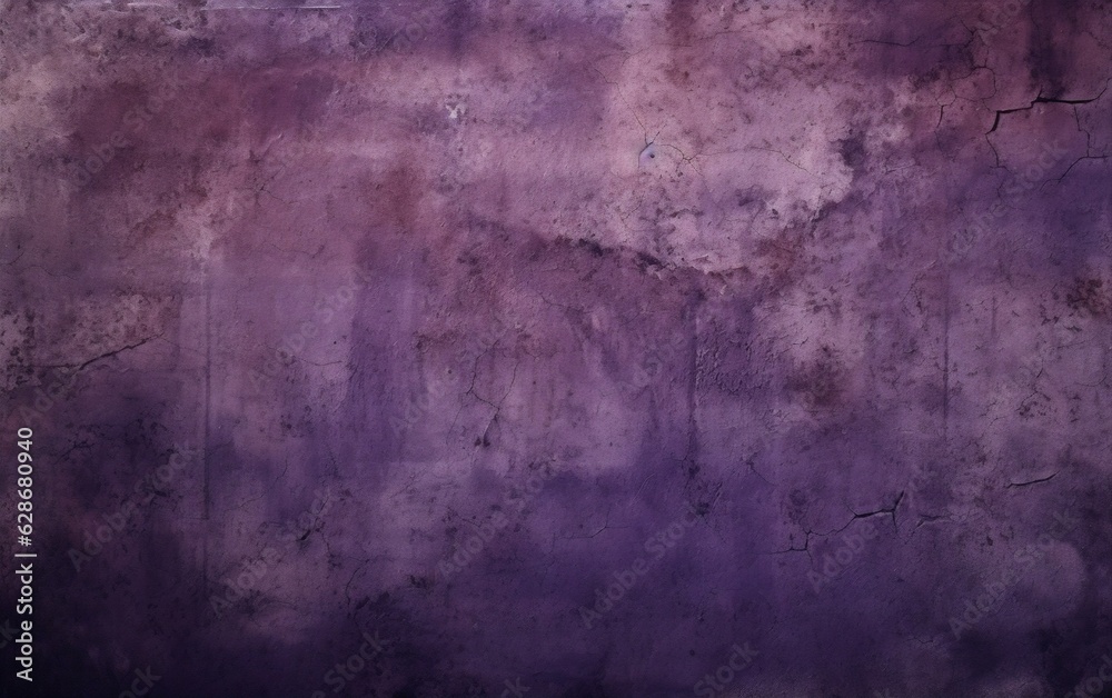 Generative AI : Background image of plaster texture in dark blue and purple tones imitating surface of parchment