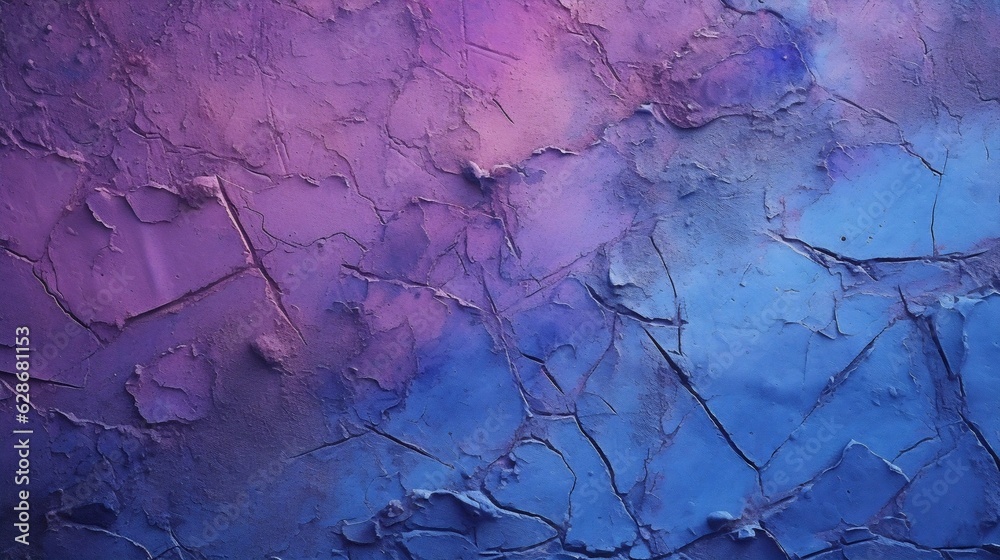 Generative AI : Artistic image of background surface plaster in blue pink and violet tones