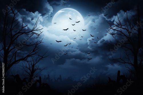 Moon In Spooky Night - Halloween Background