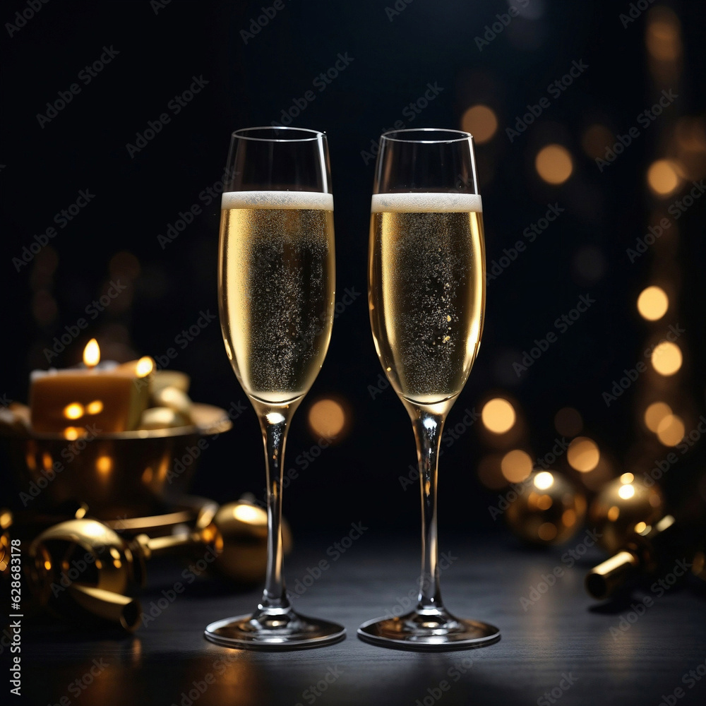 two glasses of champagne two glasses of champagne