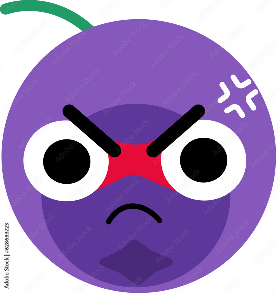 Naklejka premium Blueberry Face Over Angry