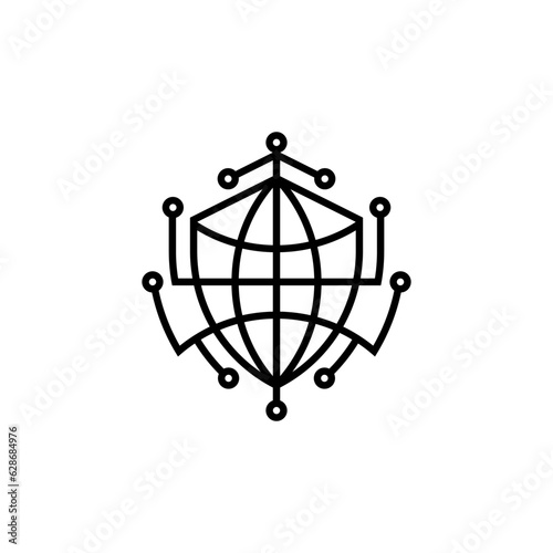 abstract design shield global logo black color