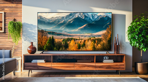 modern living room with tv