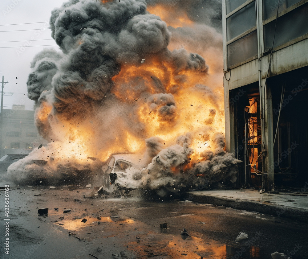 Urban Nightmare: Explosive Inferno in the Factory, Generative AI