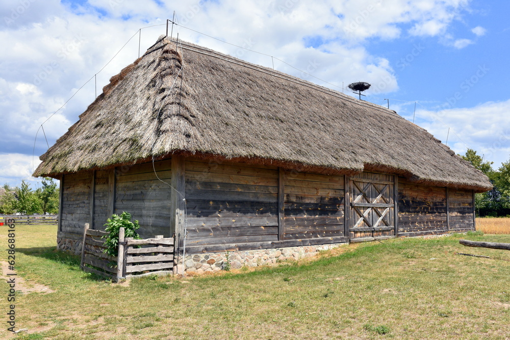 Skansen, stare domy, wieś, chałupy w Sierpcu