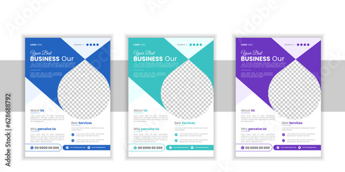 Modern Corporate Digital Business, Flyer Design Template,  perfect for creative professional Business, Creative Styles Flyer Design Layout Template in A4, Vector  Unique Design Template. photo