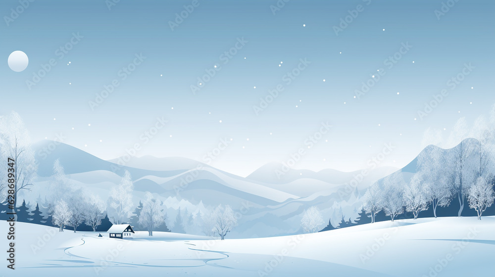 Nature's White Blanket: Serene Snow-Covered Trees and Hills with Light-dappled Canopy Nature's White Blanket: Serene Snow-Covered Trees and Hills with Light-dappled Canopy