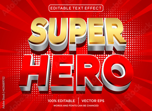 Super heroes 3D editable text effect