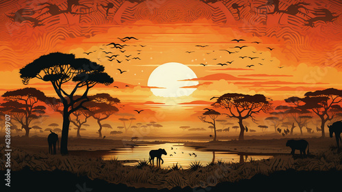 African culture background banner or illustration poster
