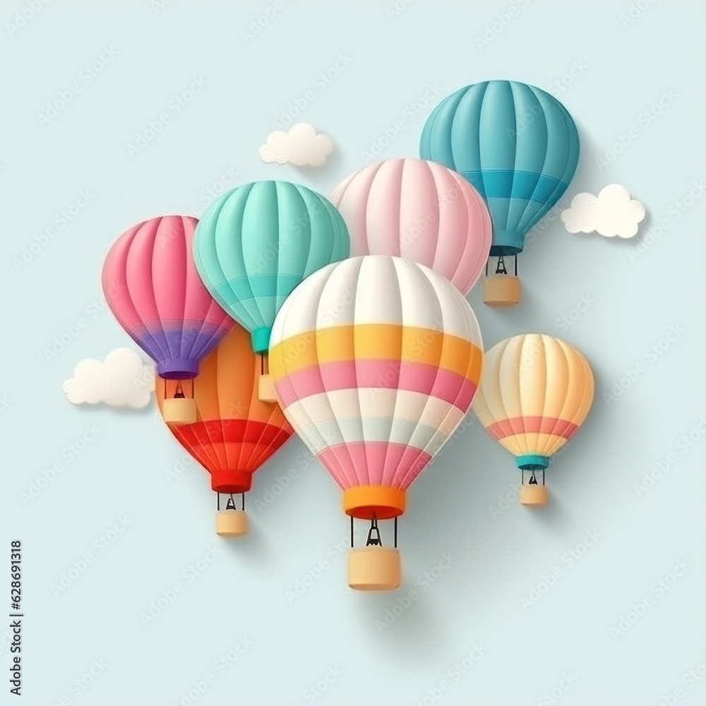 Fototapeta premium Background with air balloons