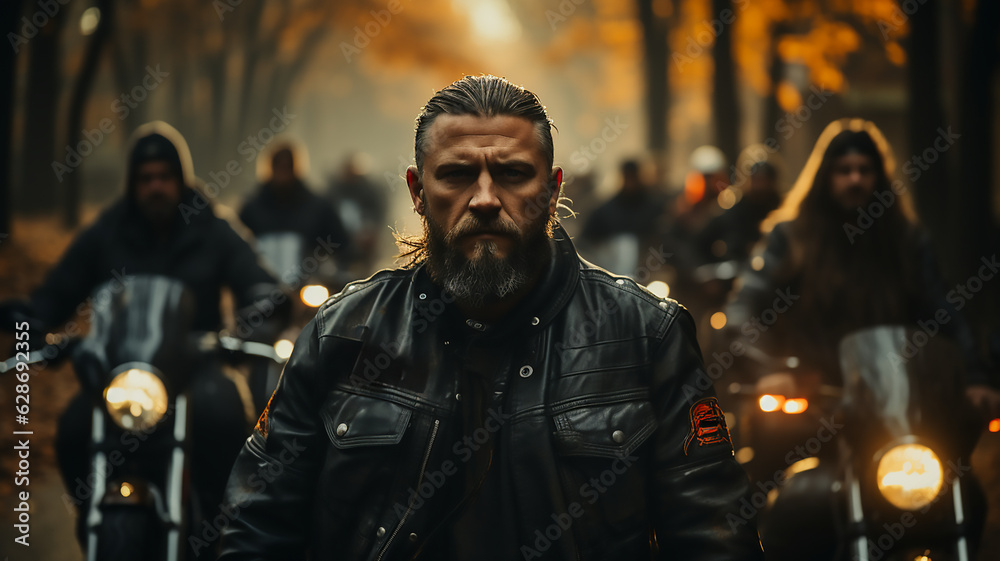 motorcycle rider biker, portrait mature man