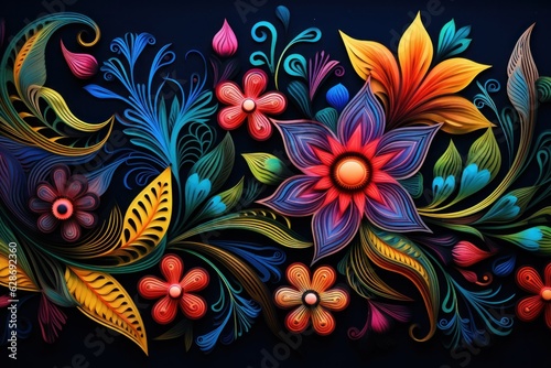 Drawn floral pattern
