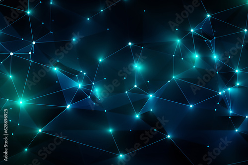 A Network of Glowing Nodes Against a Dark Background Representing Technology, Connectivity or Constellations